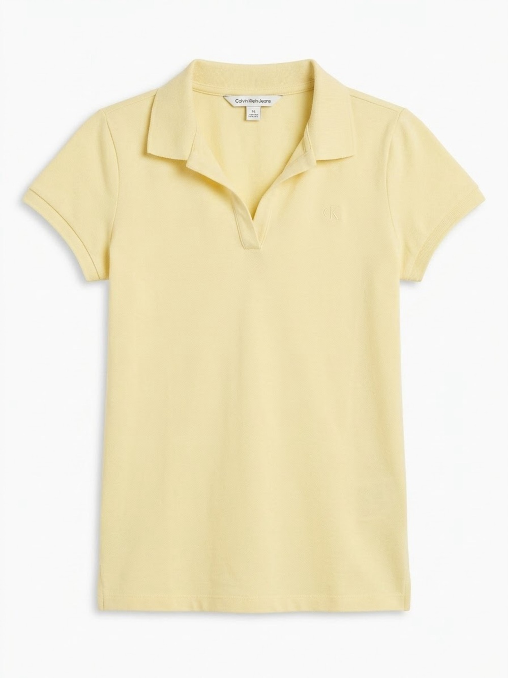 Calvin Klein Jeans Pale Yellow Short-Sleeve Polo Tee